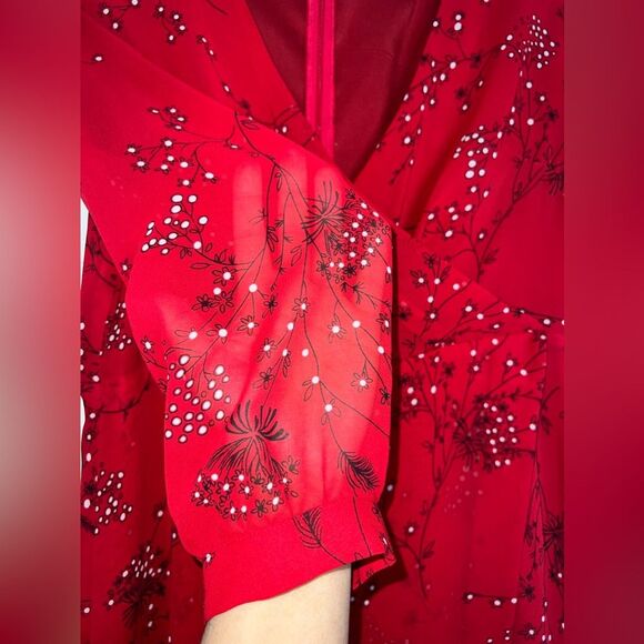 Madewell Hazelwood Wrap-Front Mini Dress in Windswept Floral Size 8 EUC - Picture 3 of 8